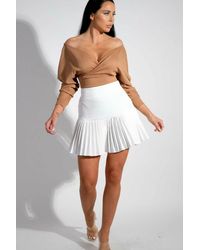 Femme Luxe - Ribbed Off The Shoulder Crop Top - Lyst
