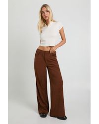 Boohoo - Cord Cinch Waist Wide Leg Trouser - Lyst