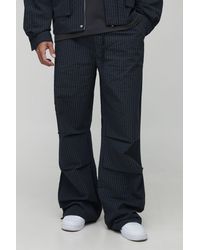 BoohooMAN - Tall Parachute Flannel Ripstop Pants - Lyst