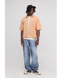 BoohooMAN - Tall Bleach Wash Carpenter Shirt - Lyst