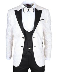 TruClothing - 4-Teiliger Weißer Paisley-Hochzeitsanzug Für Herren Im Tailor Fit - Lyst