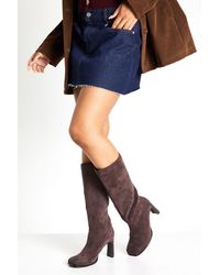 Boohoo - Square Toe Knee High Boots - Lyst