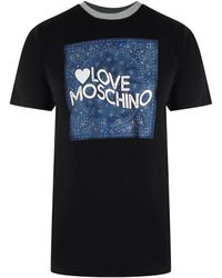 Moschino - Love Paisley Print Logo T-Shirt Cotton - Lyst
