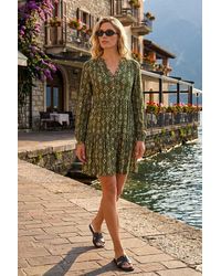Roman - Aztec Print Button Stretch Swing Dress - Lyst