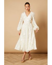 Oasis - Chiffon Sequin Embellished Floral Midaxi Dress - Lyst