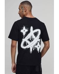 BoohooMAN - Regular Graffiti Star Print T-Shirt Cotton - Lyst