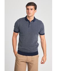 Kensington Eastside - Dark Cotton Short Sleeve Button-Up Polo Shirt - Lyst