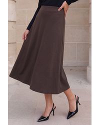 Roman - Petite Ponte Stretch Midi Skirt - Lyst