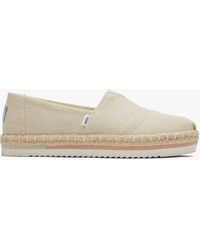 TOMS - Alpargata Platform Rope Ladies Slip-On Canvas Espadrilles Natural - Lyst