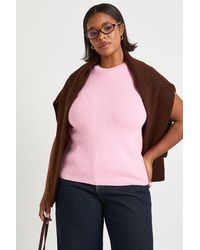 Boohoo - Plus Knitted Crew Neck Vest - Lyst