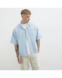 River Island - Regular Fit Paisley Denim Shirt - Lyst