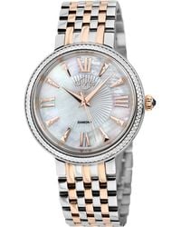 Gevril - Gv2 Genoa 12535 Swiss Quartz Mother Of Pearl Diamond Two-Tone Stainless Steel Watch - Lyst