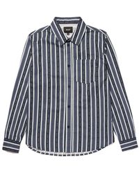 Huf - Blazer Slogan Stripe Woven L/S Shirt Cotton - Lyst