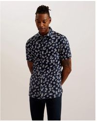 Ted Baker - Alfanso Floral Print Short Sleeve Shirt - Lyst