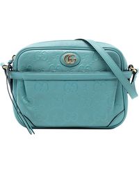 Gucci - Pre-Owned Gg Star Embossed Leather Crossbody - Lyst