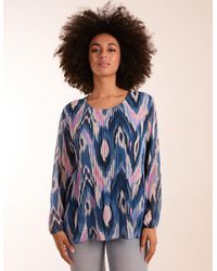 Blue Vanilla - Pleated Print Top - Lyst