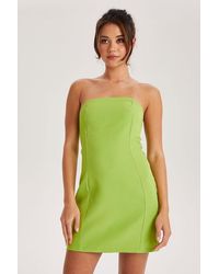 Urban Bliss - Lime Strapless Tailored Dress - Lyst