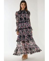 Hiccup - Crew Neck Floral Maxi Dress With Ruffles - Lyst