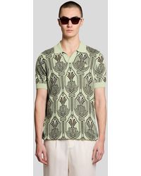Lyle & Scott - Botanische Print Gebreide Poloshirt - Lyst