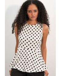 Bigdart - Polka Dot Sleeveless Crepe Blouse - Lyst