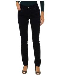 Armani - Long Slim Fit Stretch Fabric Pants 6x5j18-5dzcz Woman Cotton - Lyst