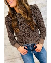 Azura Exchange - Luipaardprint Lange Mouwen Top - Lyst