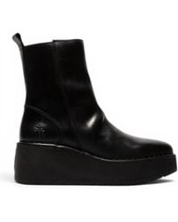 Fly London - Leather Wedge Heel Platform Ankle Boots - Lyst