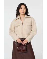 Izabel London - Collared Pocket Front Cropped Jacket - Lyst