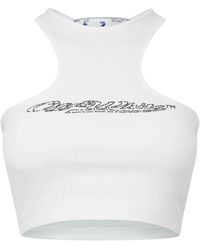 Off-White c/o Virgil Abloh - Off Bling Halter Cropped Tank Top - Lyst