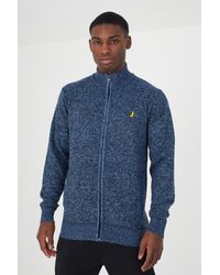 Brave Soul - 'Damir' Funnel Neck Zip Through Knitted Jumper - Lyst