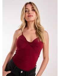 Pink Vanilla - Slinky Twist Front Bodysuit - Lyst