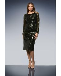 Quiz Lime Sequin Bodycon Dress in Green | Lyst UK