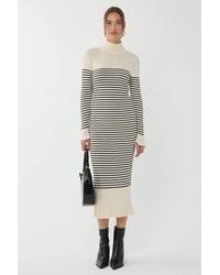 Hiccup - Striped Turtleneck Midi Knit Dress - Lyst