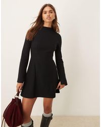 ASOS - Supersoft Grown On Neck Fit And Flare Mini Dress - Lyst