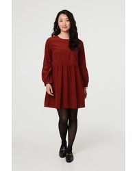 Izabel London - Relaxed Long Sleeve Short Smock Dress - Lyst