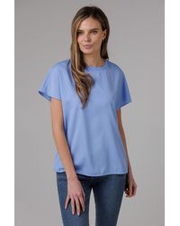 French Connection - Crew Neck Short Sleeve Crepe Top - Lyst