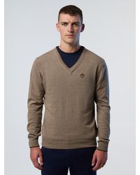 North Sails - Pullover V-Ausschnitt Mit Gesticktem Logo - Lyst