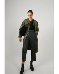 Warehouse - Faux Leather Clean Peg Trousers - Lyst
