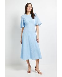 PRINCIPLES - Drop Waist Fit & Flare Jacquard Midi Dress - Lyst