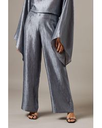 Warehouse - Crinkle Satin Wide Leg Trousers - Lyst