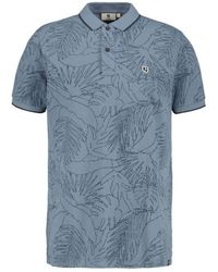 Garcia - Polo Met All Over Print Stone Blue - Lyst