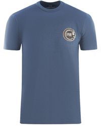 Class Roberto Cavalli - Circular Snake Logo Navy Blue T-shirt - Lyst