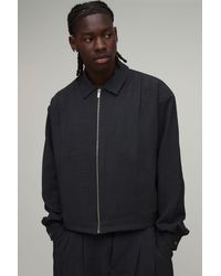 BoohooMAN - Tailored Pleat Front Oversized Boxy Co-Ord Harrington Jacket - Lyst