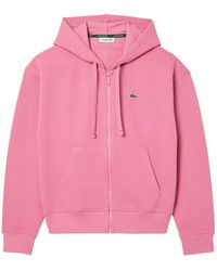 Lacoste - Hoodie Mit Durchgehendem Reißverschluss Für Damen Piqué - Lyst