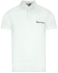 Aquascutum - Signature Logo White Polo Shirt Cotton - Lyst