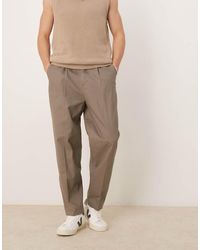 ASOS - Smart Oversized Tapered Cotton Chino Trousers With Side Adjusters - Lyst