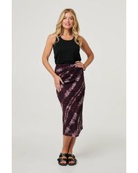 Izabel London - Tie Dye Ruched High Waist Midi Skirt - Lyst