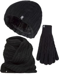 Heat Holders - Ladies Knitted Hat Scarf & Gloves Set - Lyst