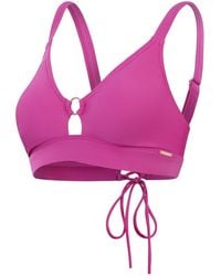 Speedo - Solid Patterned Keyhole Neck Bikini Top With Tie Back - Lyst