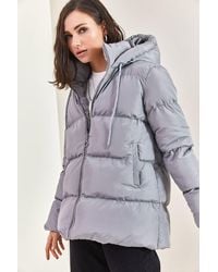 Bianco Lucci - Hooded Thick Puffer Down Coat - Lyst